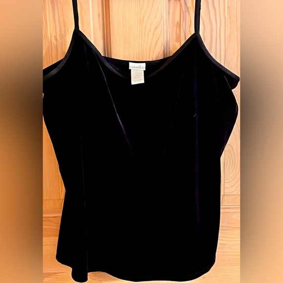 J. Jill Elegant Black Velvet Camisole Top Size Large Length Adjustable Soft Gift - Picture 9 of 13